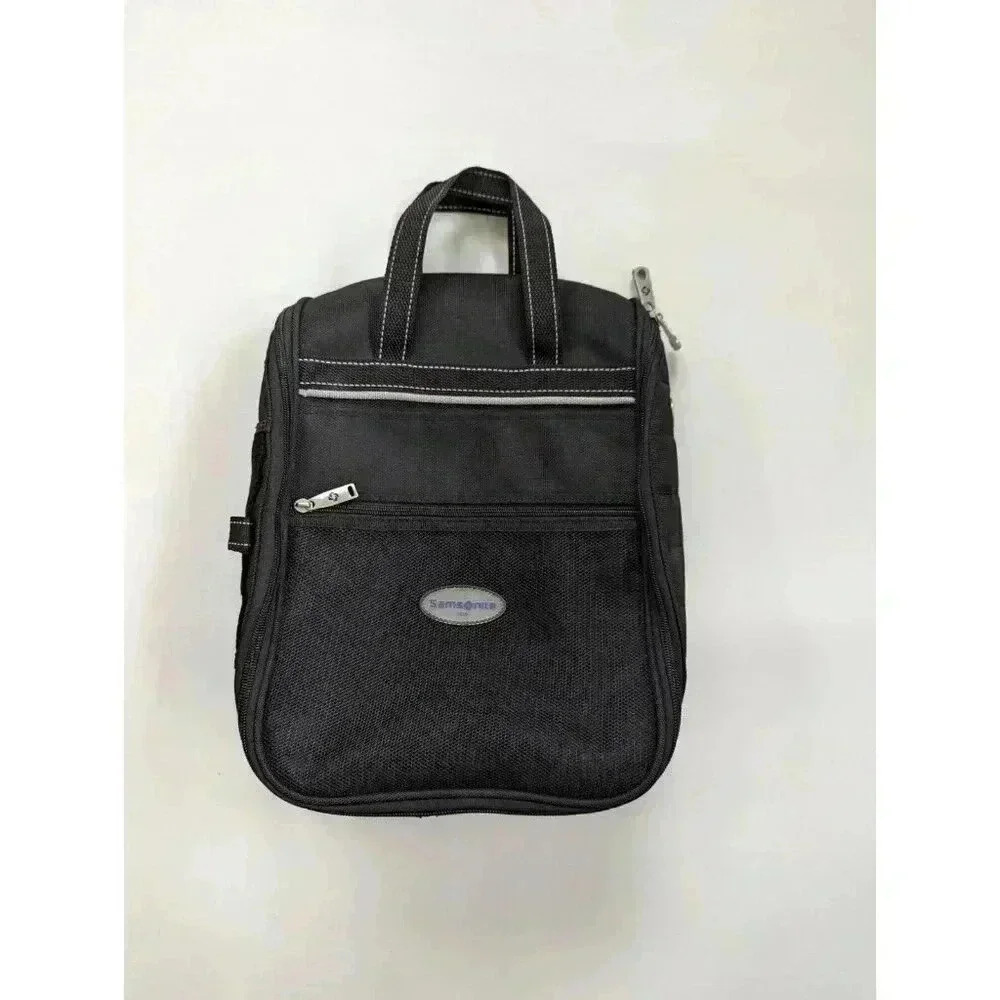 Samsonite Golf Shoe Bag Black Soft Sided, Padded, Vented w Mesh Front Pocket